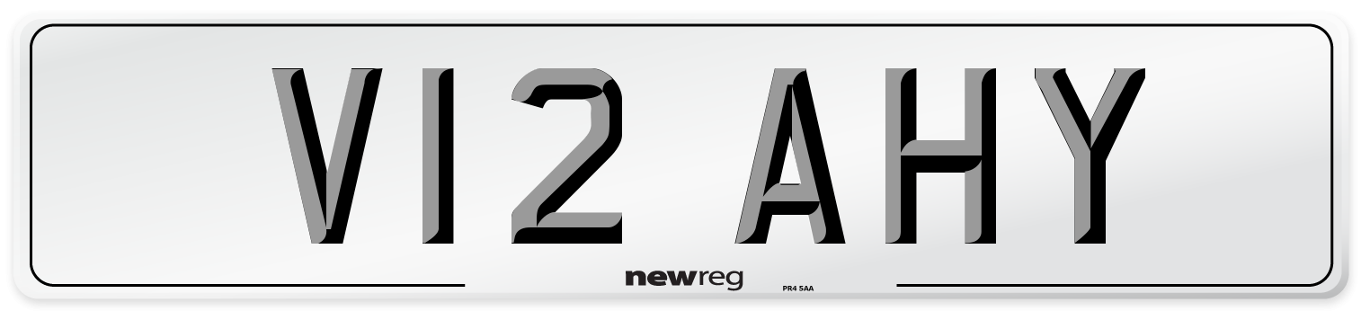 V12 AHY Number Plate from New Reg